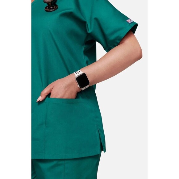 Cherokee Workwear Green Women Plus Size VNeck Scrub 5XL Multi Pocket Set Medical - Picture 7 of 8